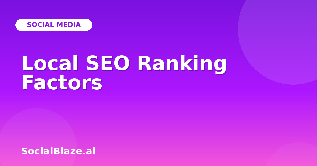 Local SEO Ranking Factors