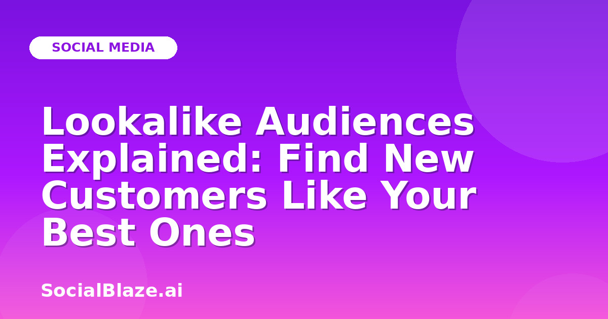 Lookalike Audiences Explained: Find New Customers Like Your Best Ones
