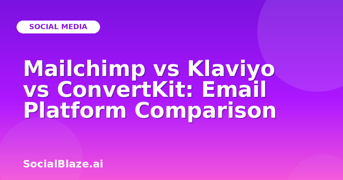 Mailchimp vs Klaviyo vs ConvertKit: Email Platform Comparison