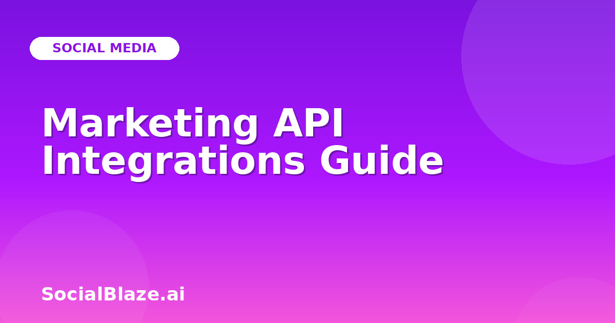 Marketing API Integrations Guide