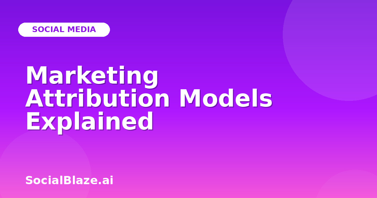 Marketing Attribution Models Explained