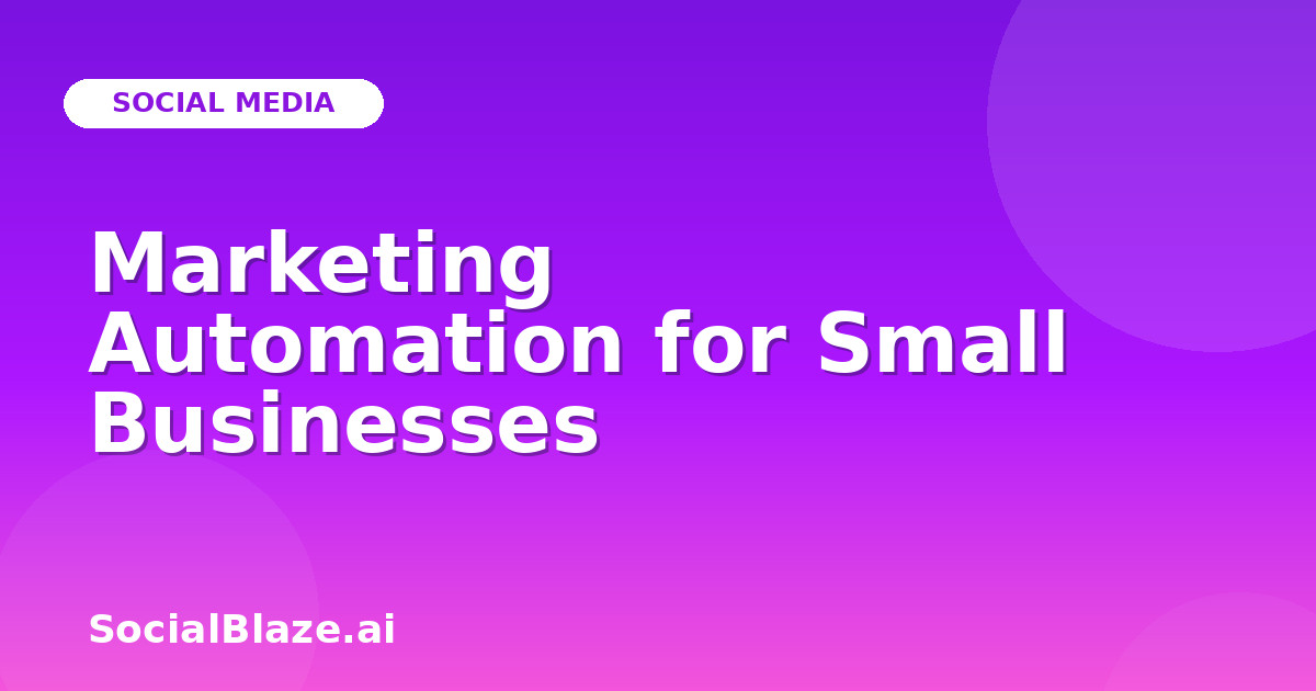 Marketing Automation for Small Businesses