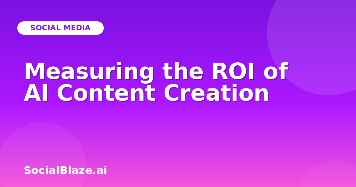 Measuring the ROI of AI Content Creation