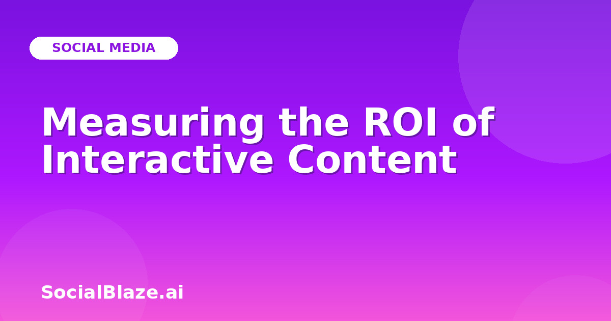Measuring the ROI of Interactive Content
