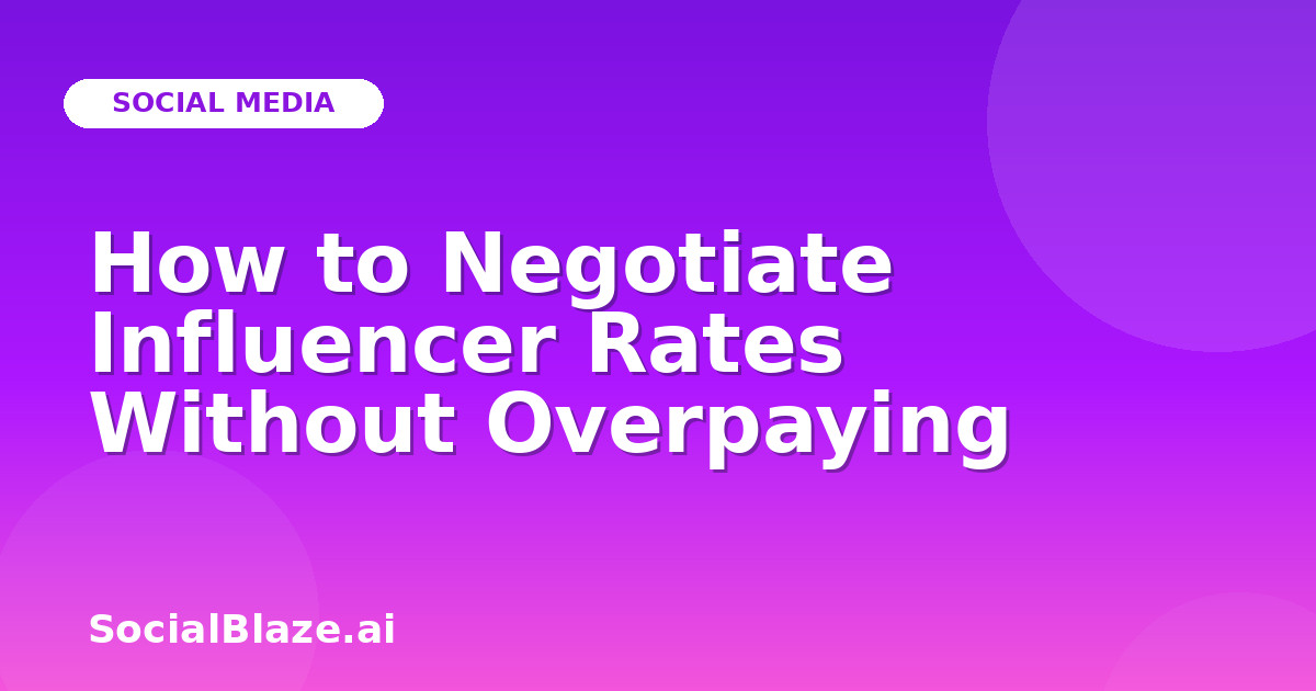 How to Negotiate Influencer Rates Without Overpaying