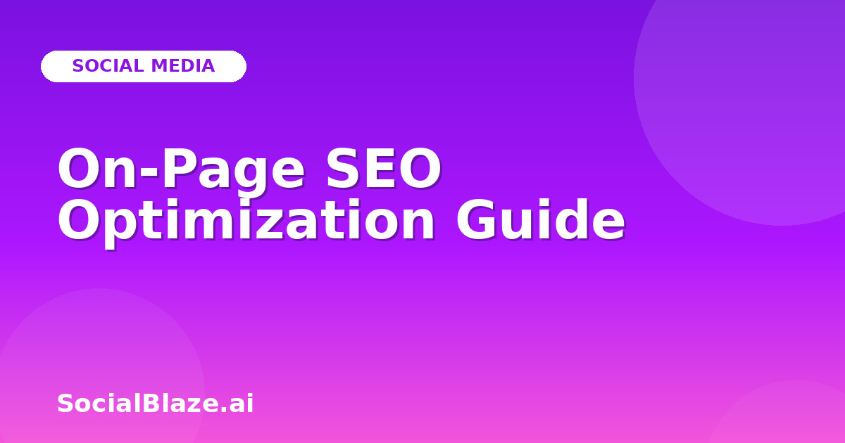 On-Page SEO Optimization Guide