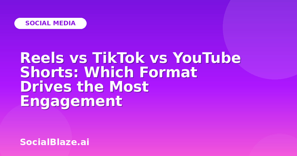 Reels vs TikTok vs YouTube Shorts: Which Format Drives the Most Engagement