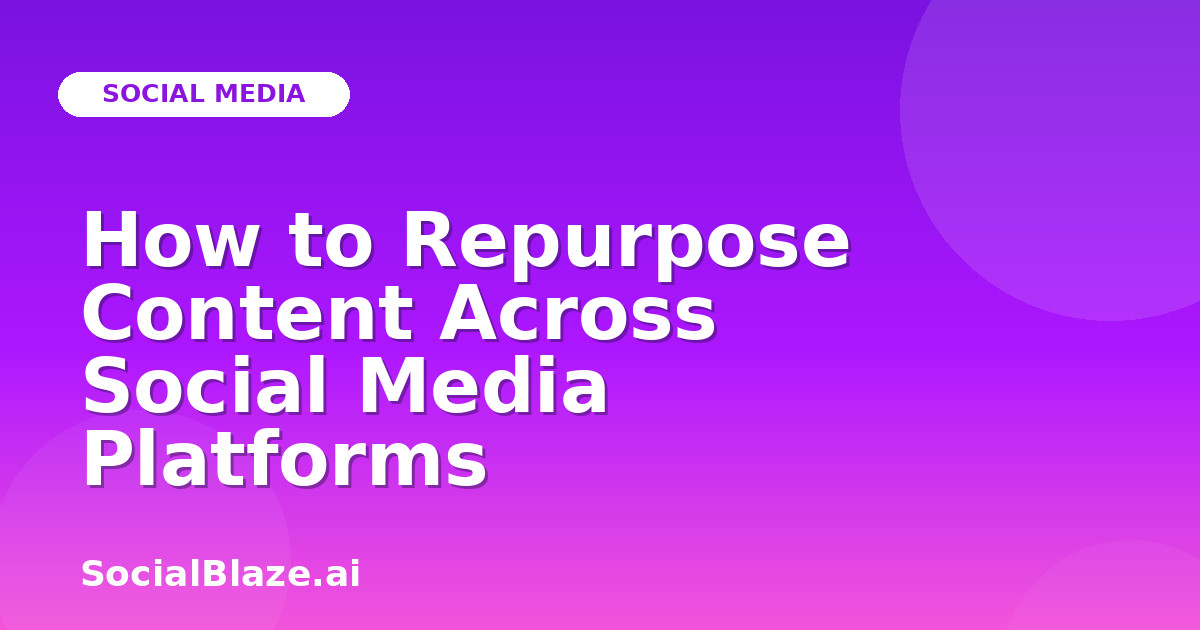 How to Repurpose Content Across Social Media Platforms