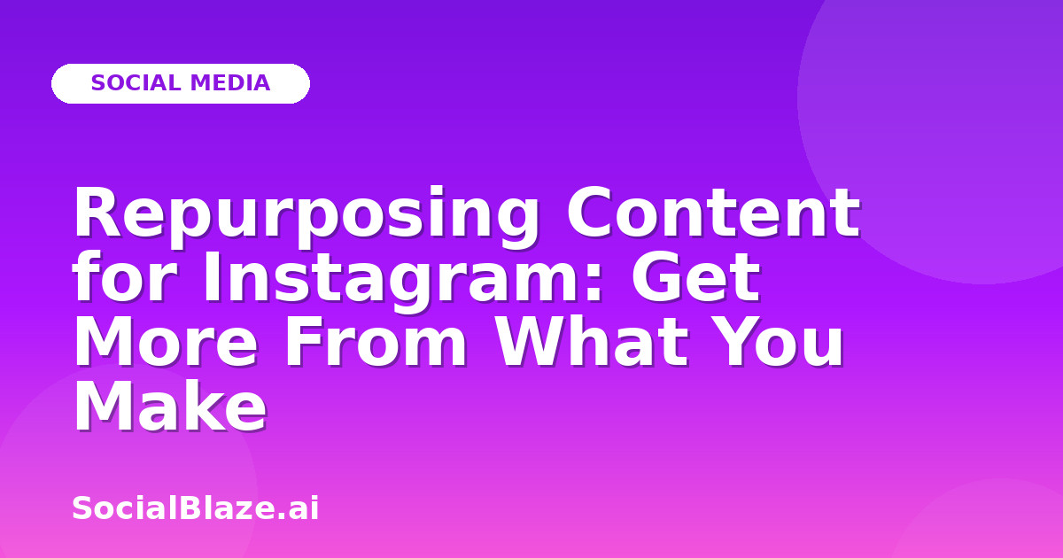 Repurposing Content for Instagram: Get More From What You Make