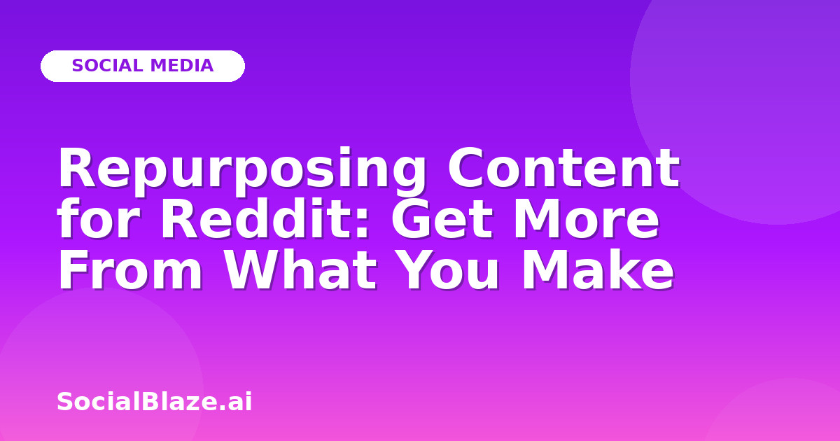 Repurposing Content for Reddit: Get More From What You Make