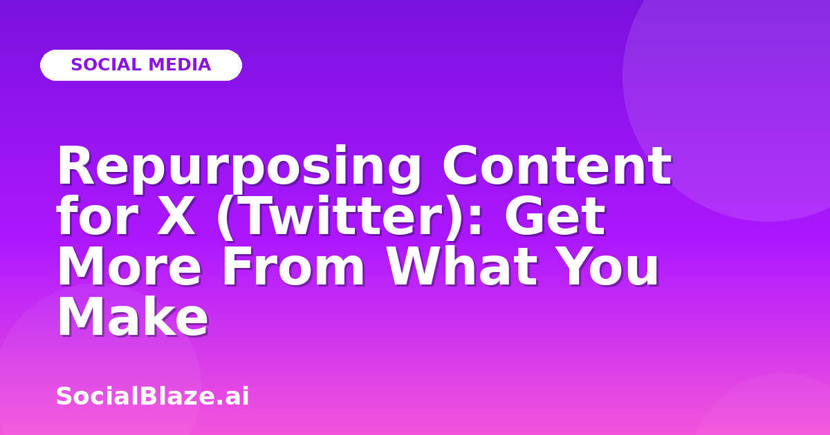 Repurposing Content for X (Twitter): Get More From What You Make