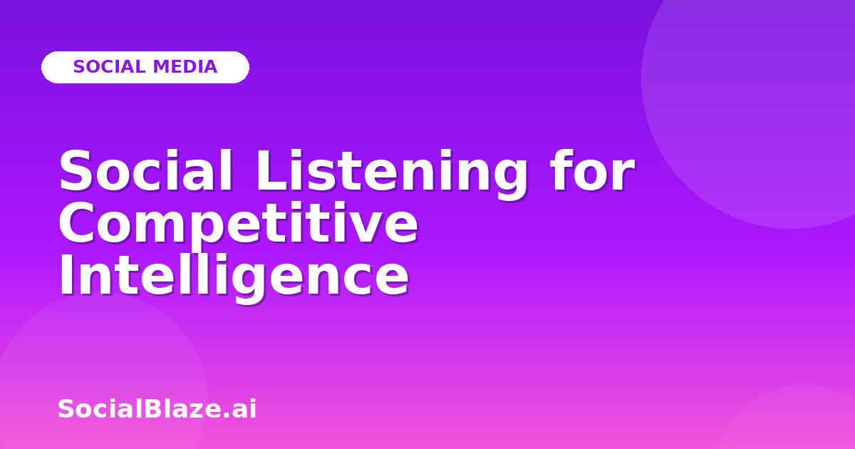 Social Listening for Competitive Intelligence
