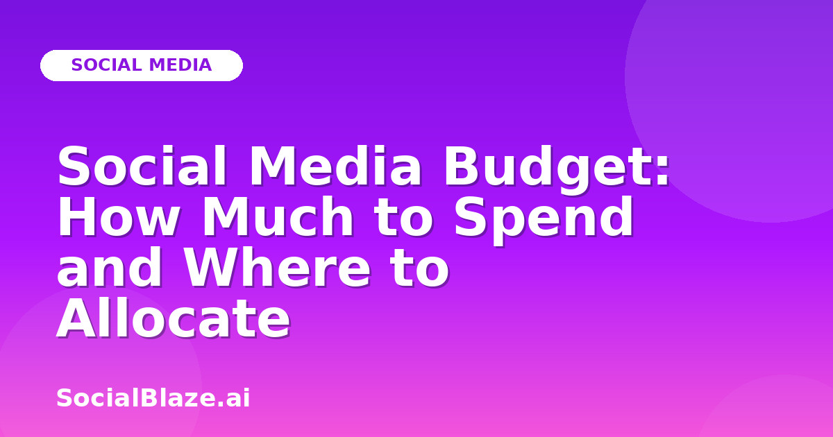 Social Media Budget: How Much to Spend and Where to Allocate