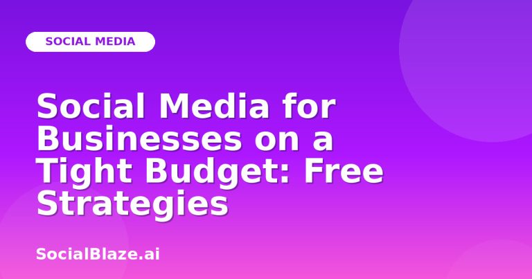 Social Media For Businesses On A Tight Budget: Free Strategies