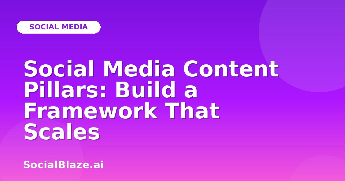 Social Media Content Pillars: Build a Framework That Scales