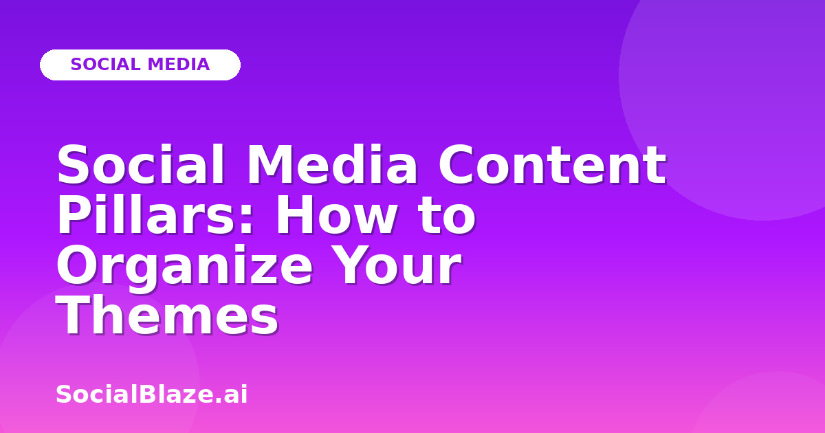 Social Media Content Pillars: How to Organize Your Themes