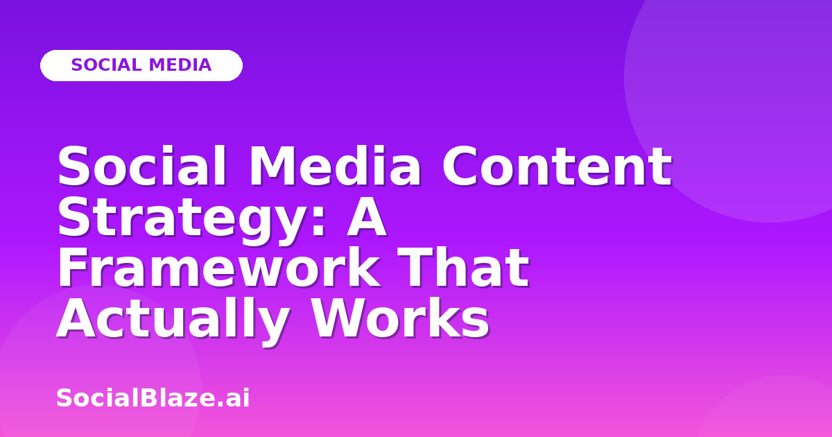 Social Media Content Strategy: A Framework That Actually Works