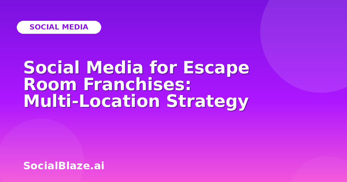 Social Media for Escape Room Franchises: Multi-Location Strategy