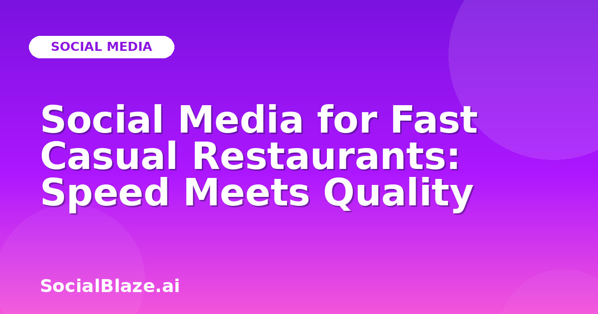 Social Media for Fast Casual Restaurants: Speed Meets Quality