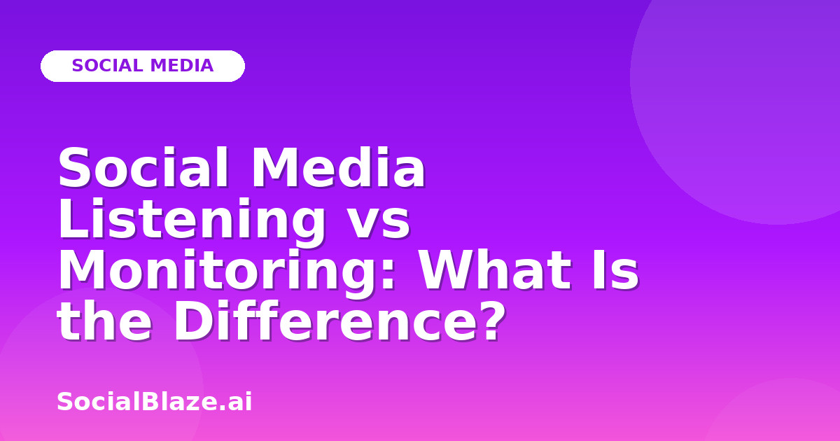 Social Media Listening vs Monitoring: What Is the Difference?