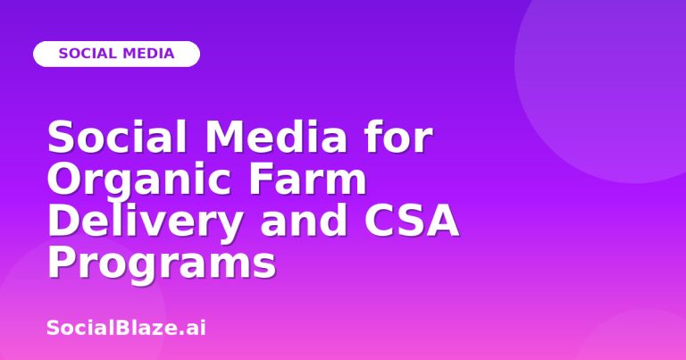 Social Media For Organic Farm Delivery And Csa Programs