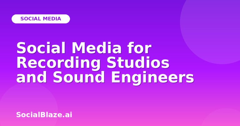 Social Media For Recording Studios And Sound Engineers Social Media For Recording Studios And Sound Engineers