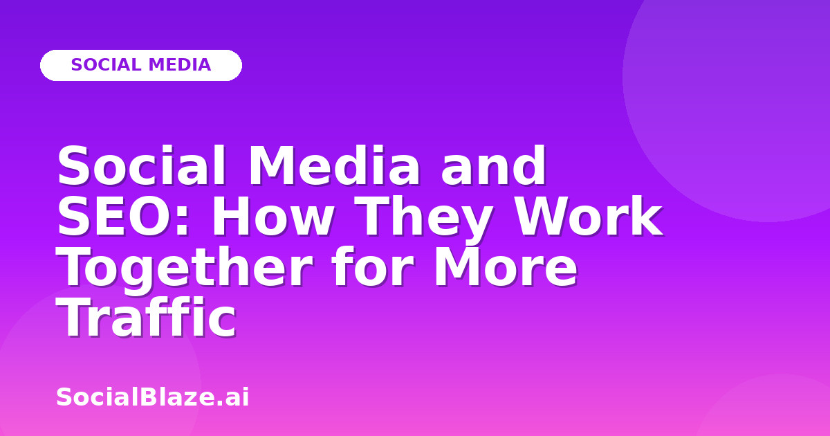 Social Media and SEO: How They Work Together for More Traffic