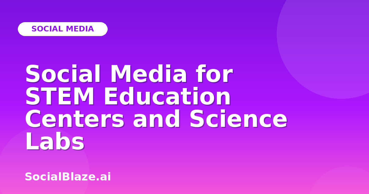Social Media for STEM Education Centers and Science Labs