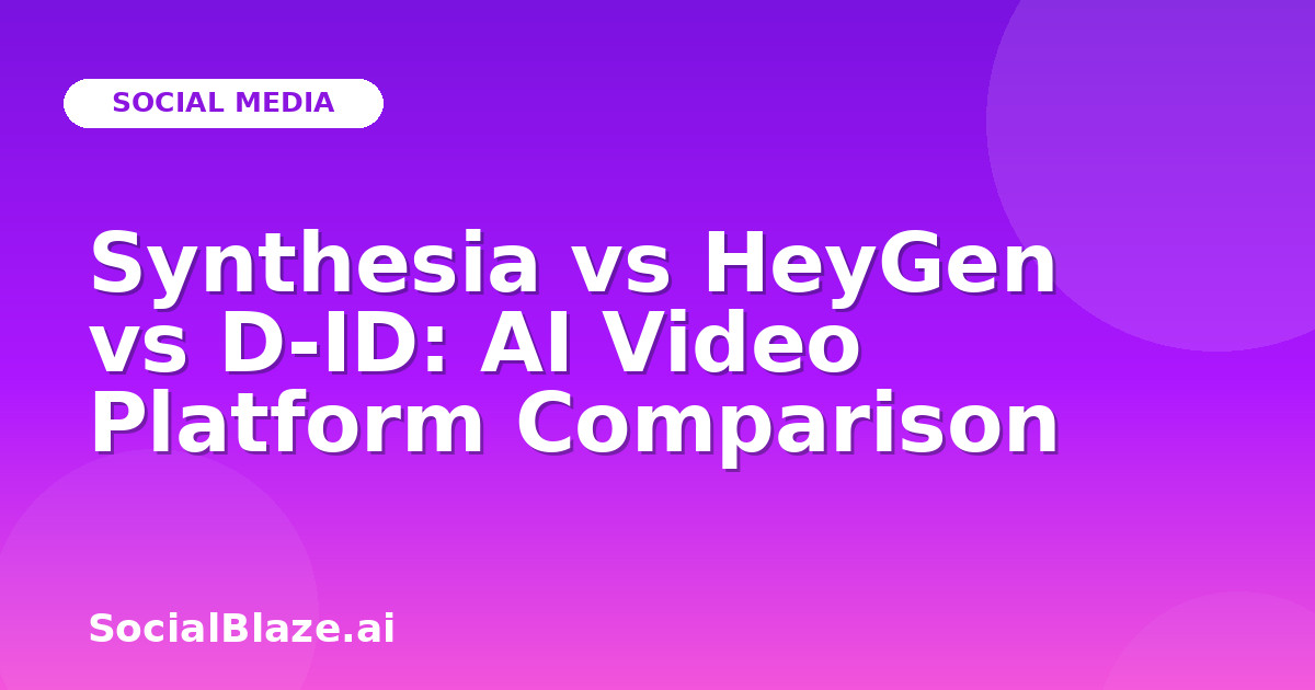 Synthesia vs HeyGen vs D-ID: AI Video Platform Comparison