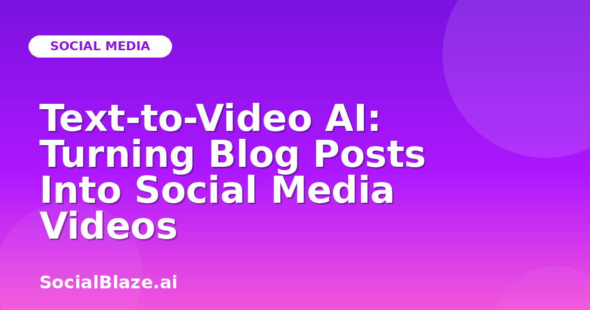 Text-to-Video AI: Turning Blog Posts Into Social Media Videos