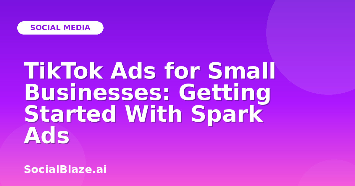 TikTok Ads for Small Businesses: Getting Started With Spark Ads
