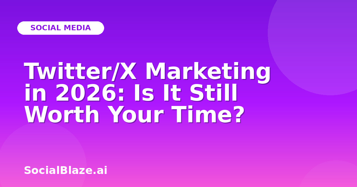 Twitter/X Marketing in 2026: Is It Still Worth Your Time?