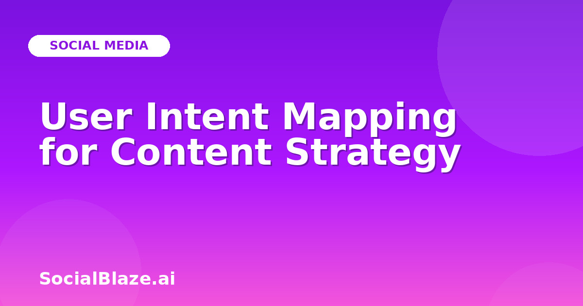 User Intent Mapping for Content Strategy
