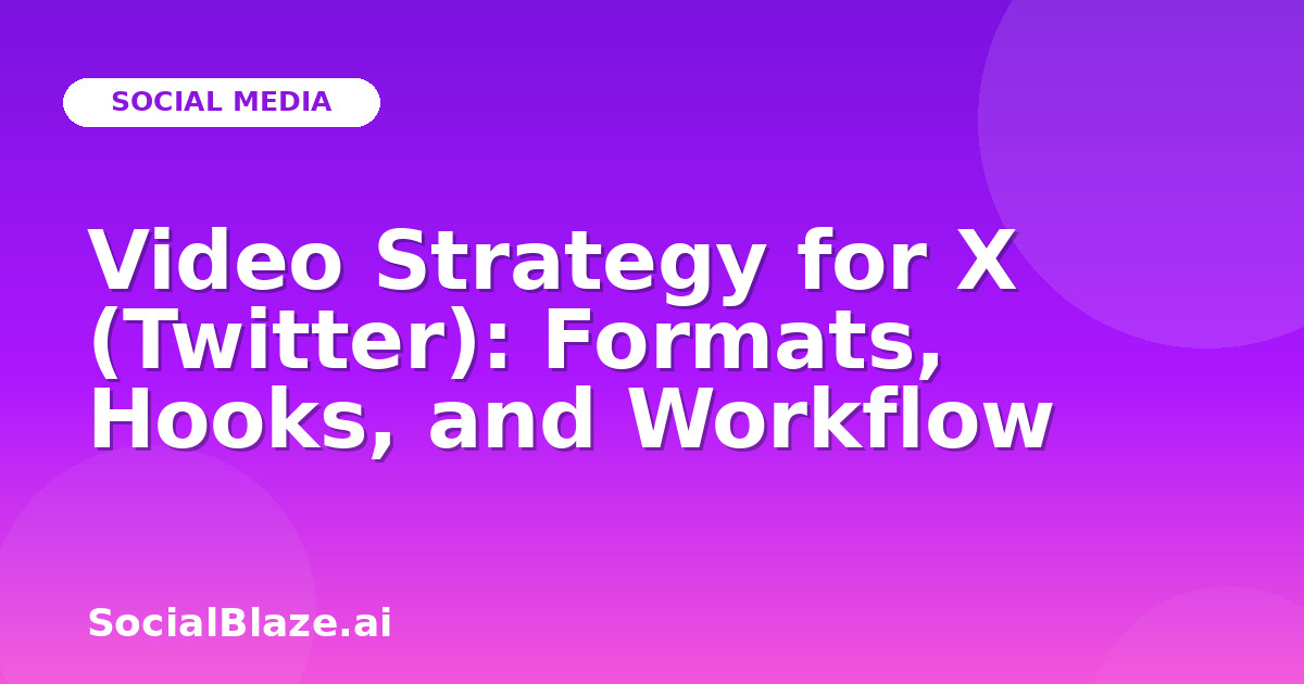 Video Strategy for X (Twitter): Formats, Hooks, and Workflow