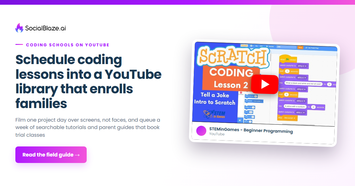 YouTube Programador de Post para Escuelas de Codificación | SocialBlaze